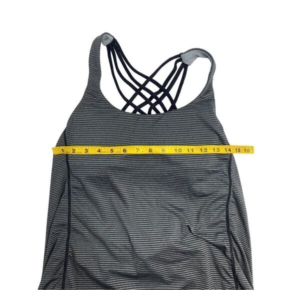 Queenie Ke Women's Pinstripes 2-in-1 Yoga Top Gray Medium - Picture 6 of 9
